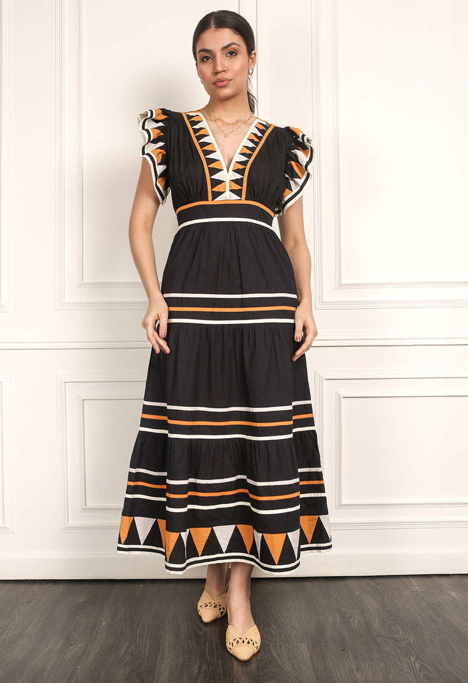 TRICOLORE MIDI DRESS Scarlett Poppies Dresses