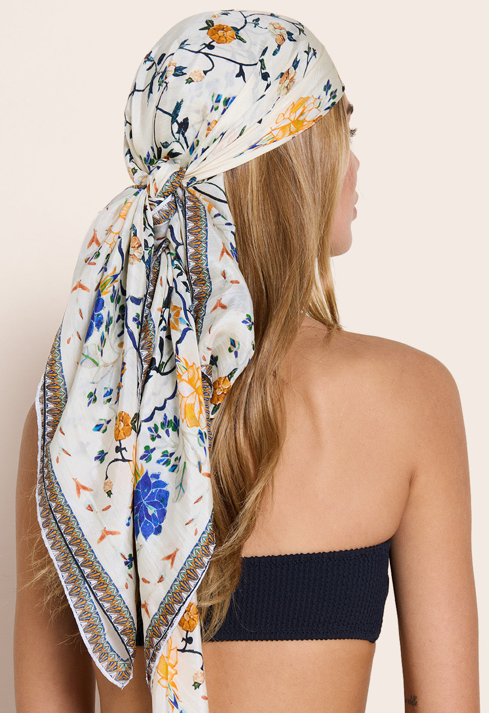 In Full Bloom Silk Bandana Scarlett Poppies Scarfs