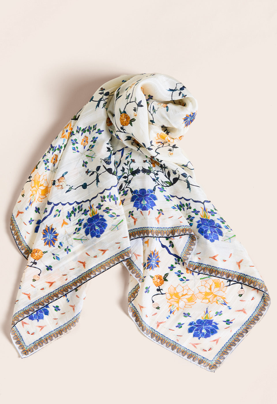 In Full Bloom Silk Bandana Scarlett Poppies Scarfs