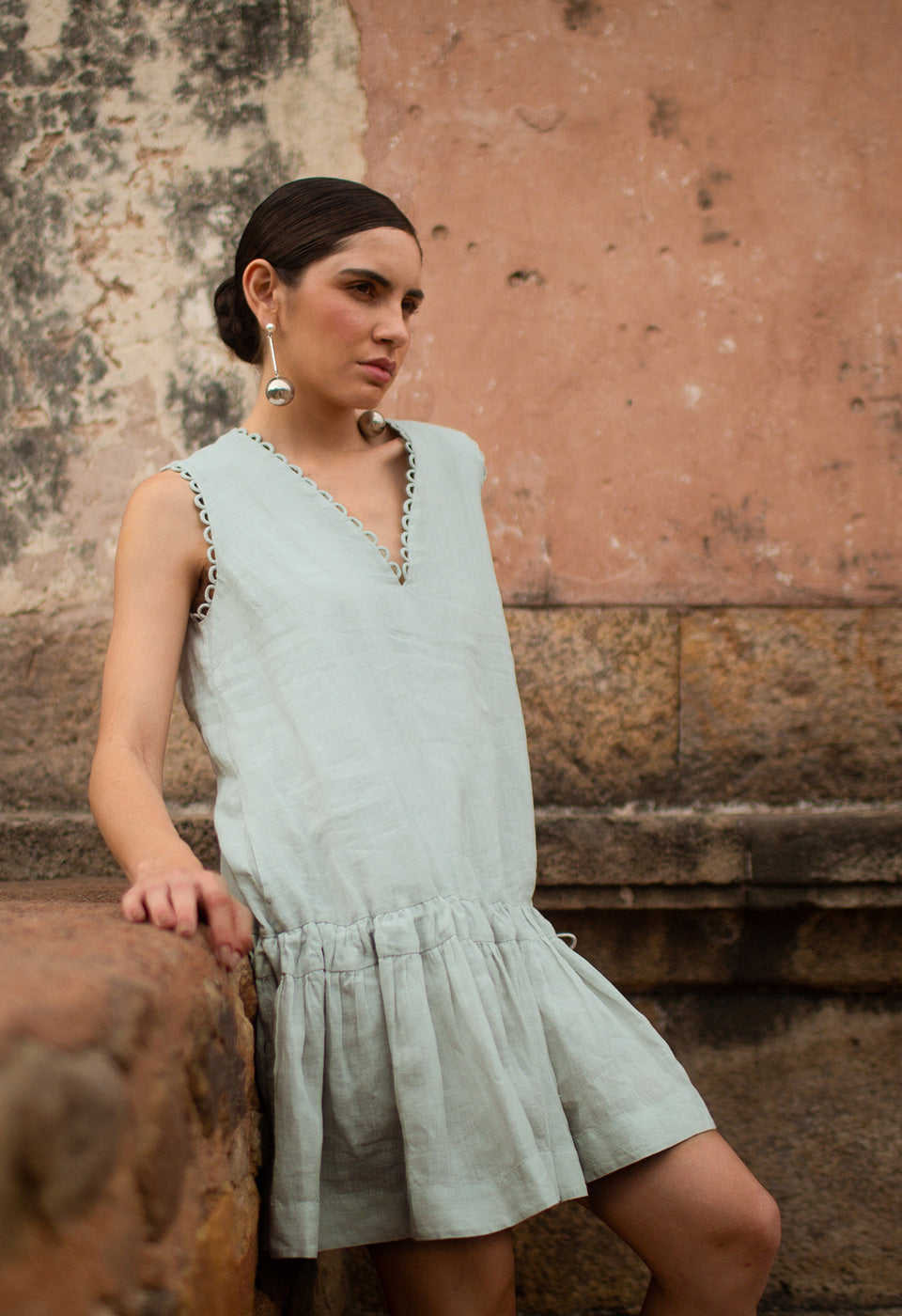 LUCKY LOOPS LINEN DRESS Scarlett Poppies Dresses