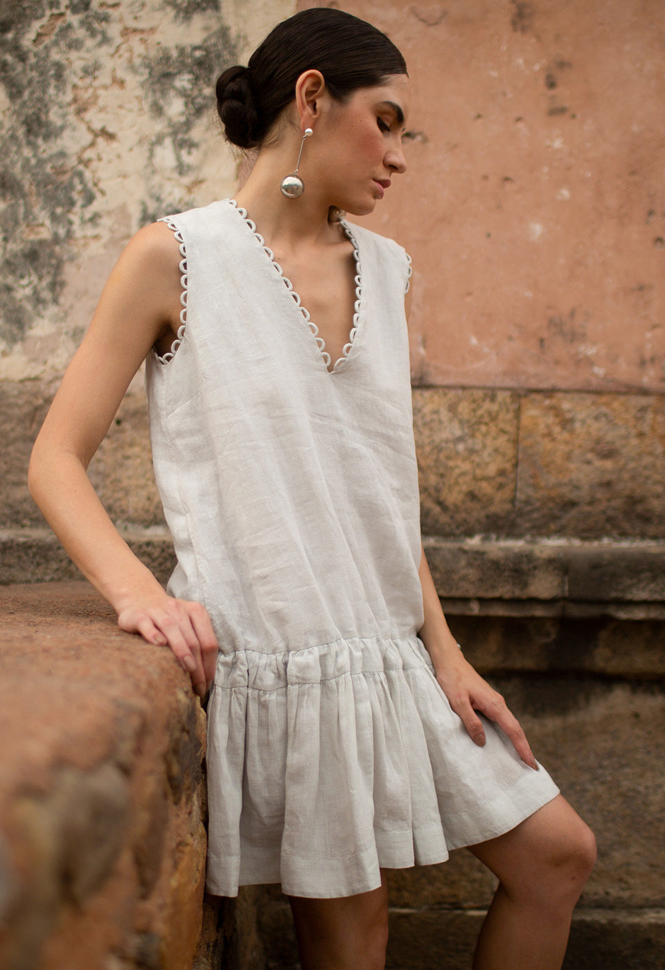 LUCKY LOOPS LINEN DRESS Scarlett Poppies Dresses