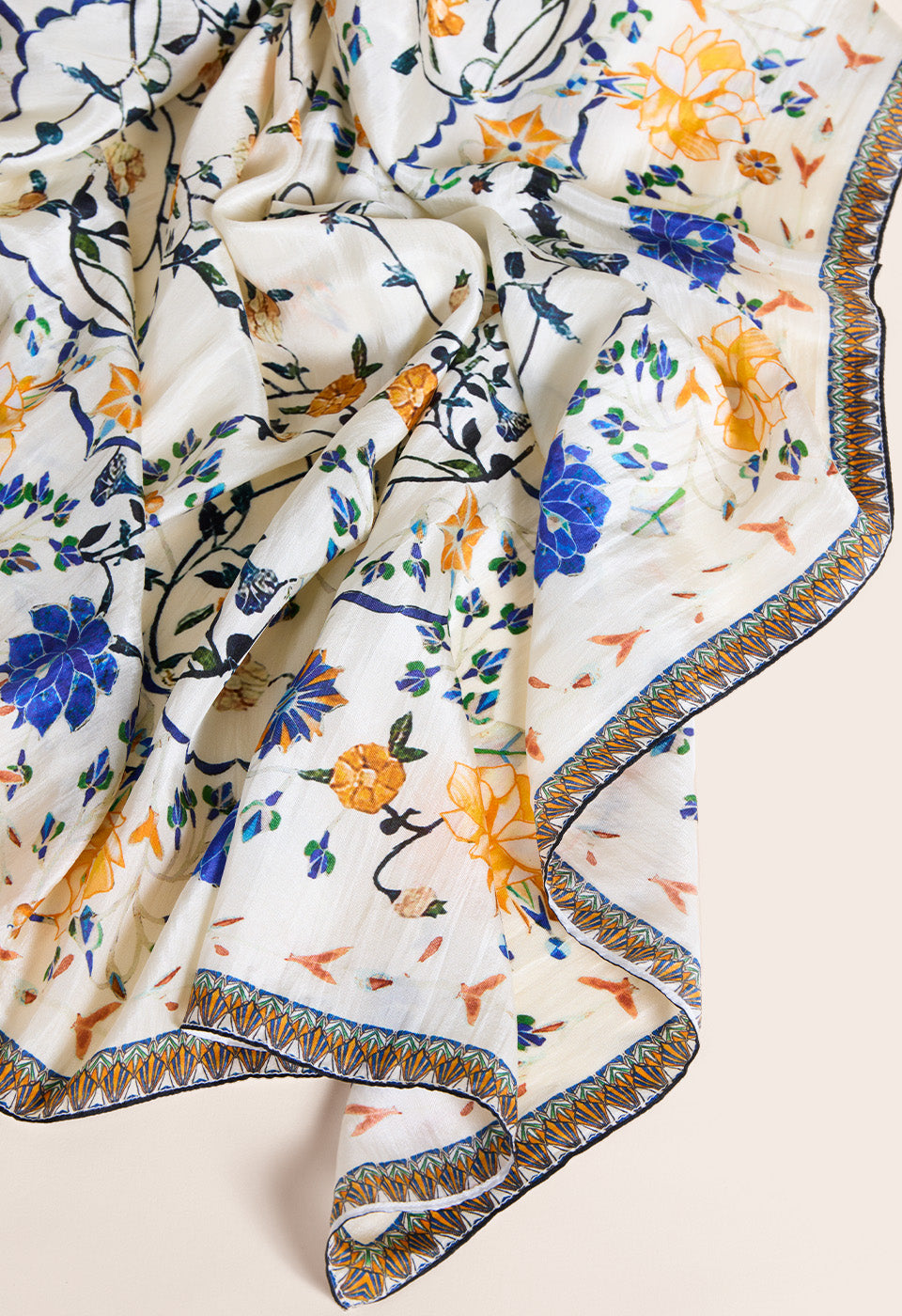 In Full Bloom Silk Bandana Scarlett Poppies Scarfs
